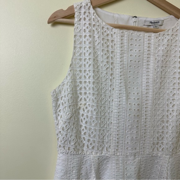 NWT Madewell White Eyelet Sleeveless Dress Size 6 - Picture 4 of 10